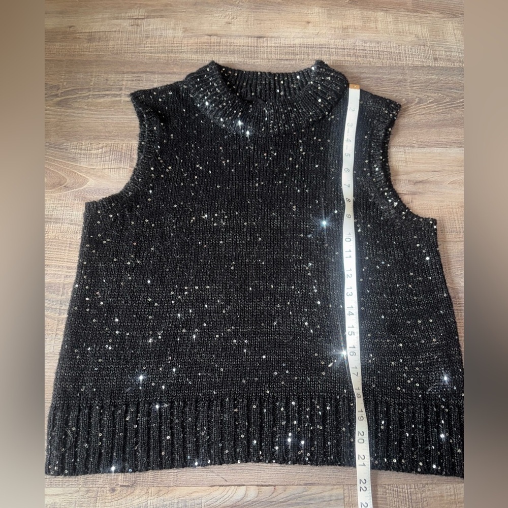 VERO MODA Holiday Sparkly Shimmer Going Out Sleeveless Top Size M/L With Stretch - Picture 12 of 13